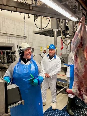 Lengdemåling av lam på Nortura Gol Lengdemåling av lam på Nortura Gol