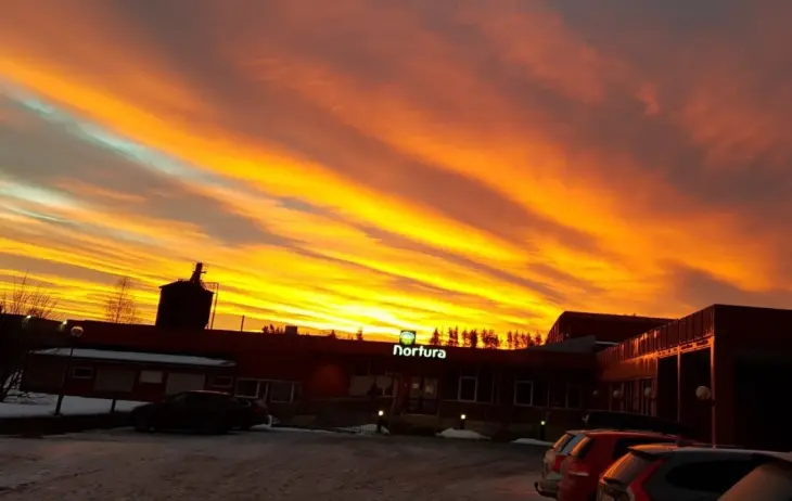 Nortura Elverum i solnedgang Nortura Elverum i solnedgang